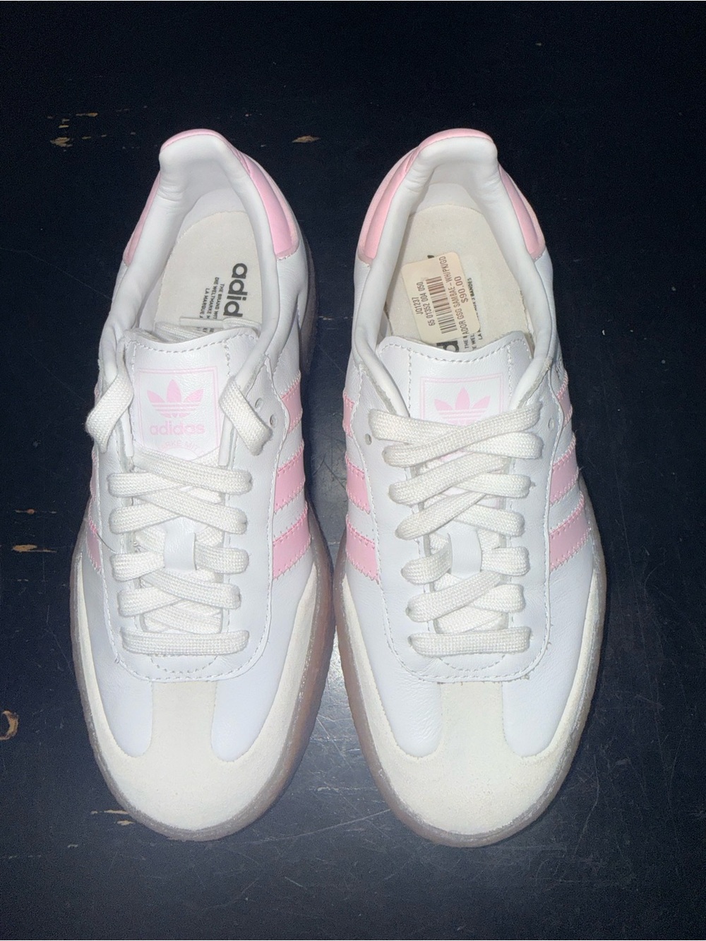 Adidas Samba Women's White Pink Gum Sole Sneakers New w/o Tags or box - Picture 4 of 7